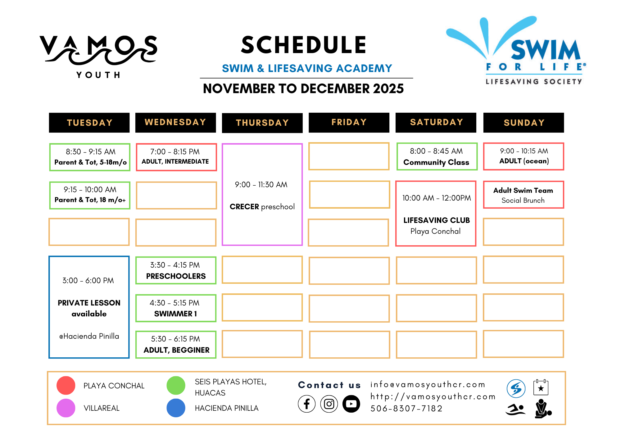 Vamos Youth - Group Class Schedule-2